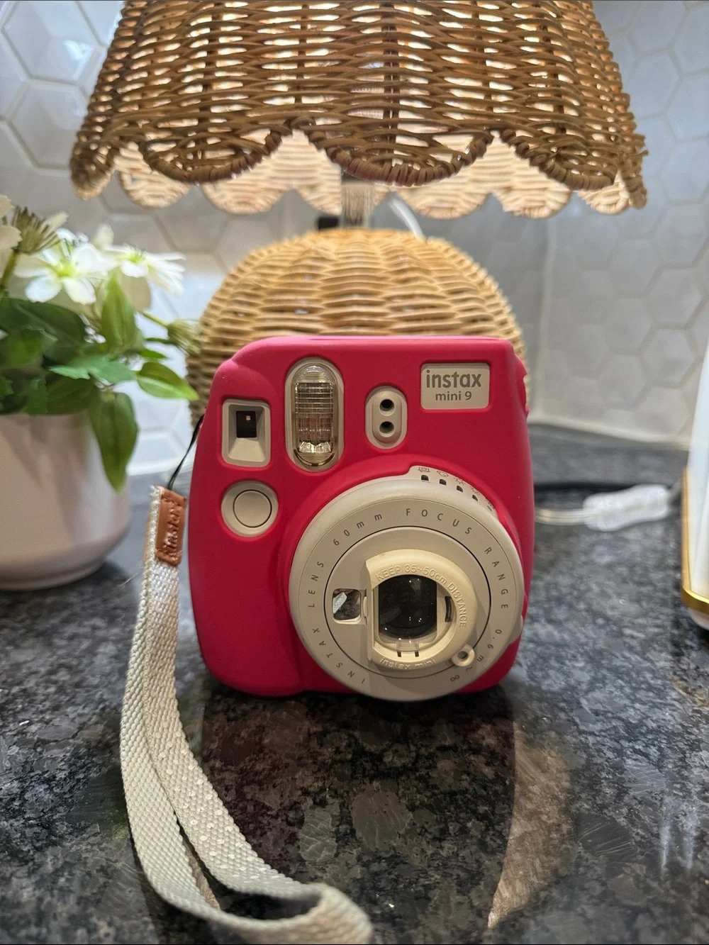 Fujifilm Instax Mini 9 Instant Camera - Hot Pink with White Lens